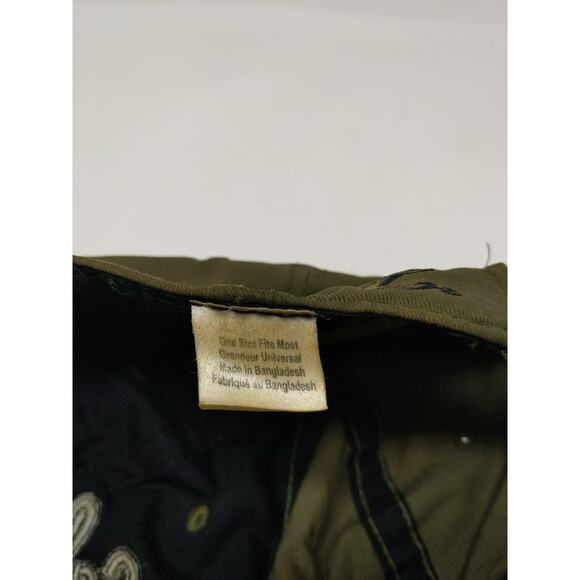 Cabelas Camo Slideback Hat OSFM Thick Embroidered Logo Cap Green Brown - Picture 10 of 11